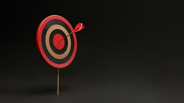 Free photo 3d rendering of arrow hitting the target