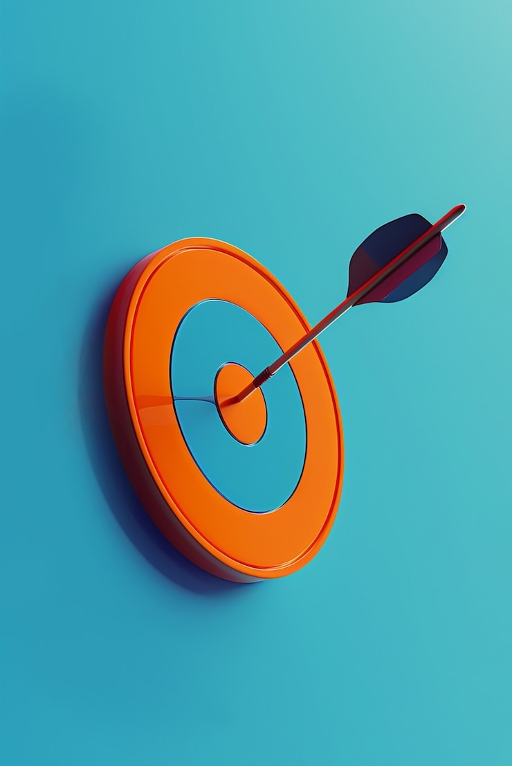 Free Photo 3d rendering of arrow hitting the target