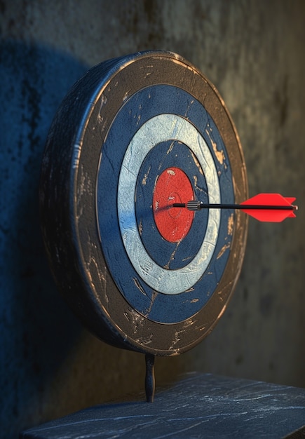 3d rendering of arrow hitting the target