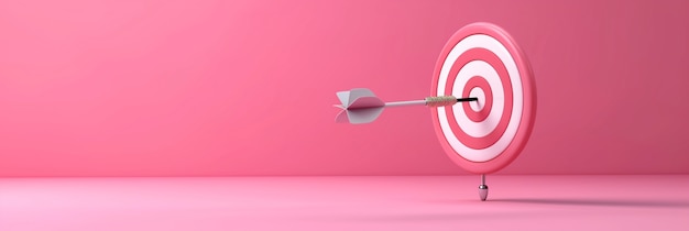 3d rendering of arrow hitting the target