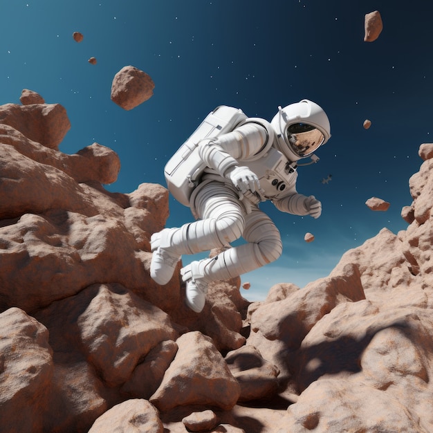 Foto gratuita rendering 3d dell'astronauta