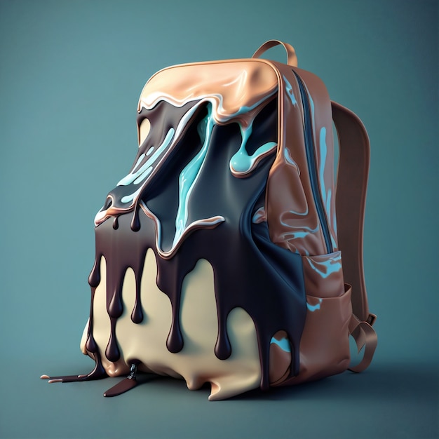 3d rendering of backpack melting