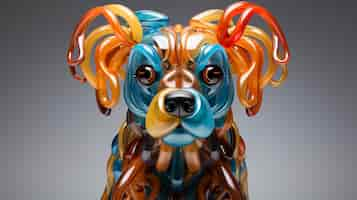 Free photo 3d rendering of balloon shaped dog