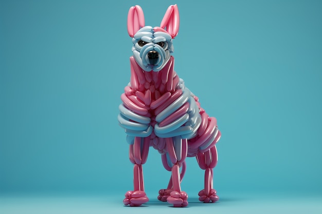 Free photo 3d rendering of balloon shaped dog