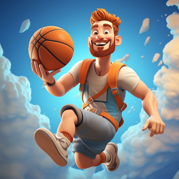 3d rendering of basketball player