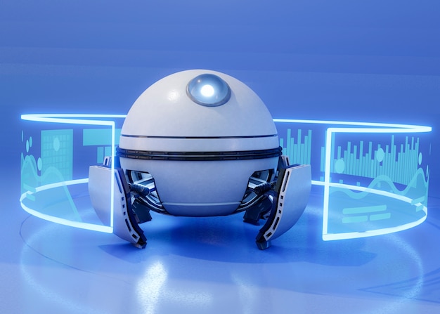 바이오 로봇 개념의 3d 렌더링