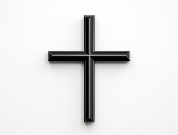 Free photo 3d rendering of black cross