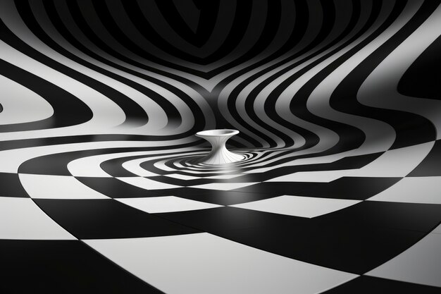 3D-рендеринг черно-белой оптической иллюзии
