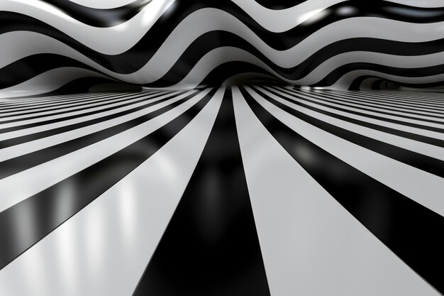 3d rendering of black and white optical illusion