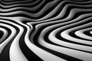 Foto gratuita rappresentazione 3d dell'illusione ottica in bianco e nero