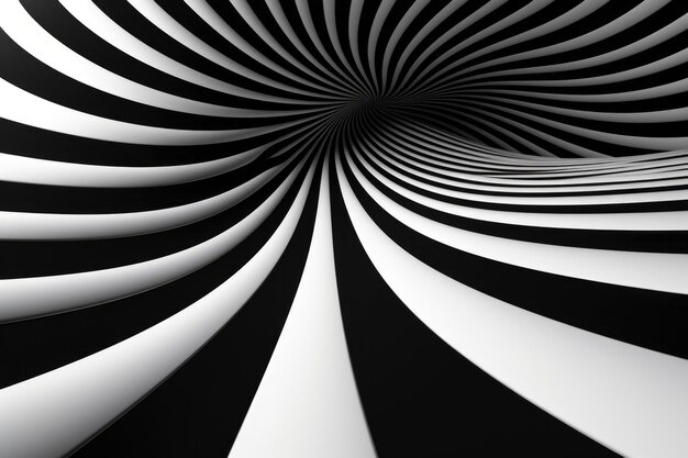 3d rendering of black and white optical illusion