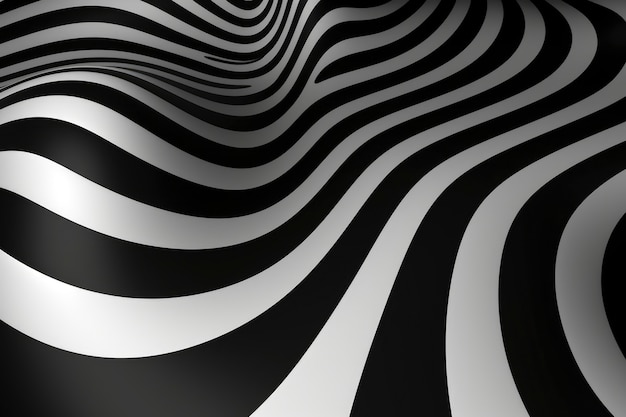 Free photo 3d rendering of black and white optical illusion