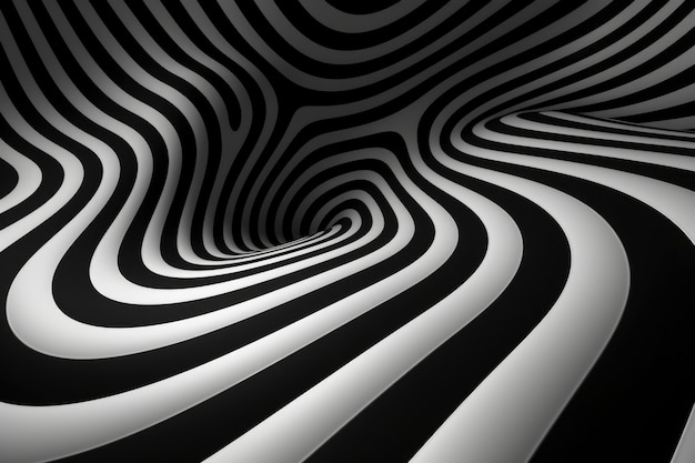 Free photo 3d rendering of black and white optical illusion