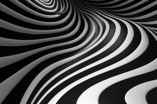 Free photo 3d rendering of black and white optical illusion