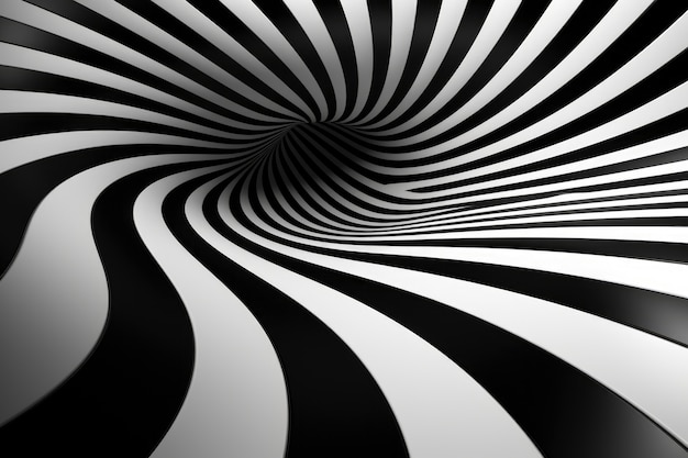 Free photo 3d rendering of black and white optical illusion