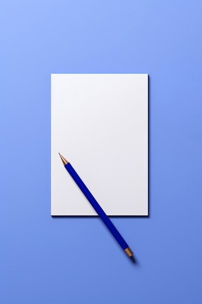 3d rendering of blue pen with paper