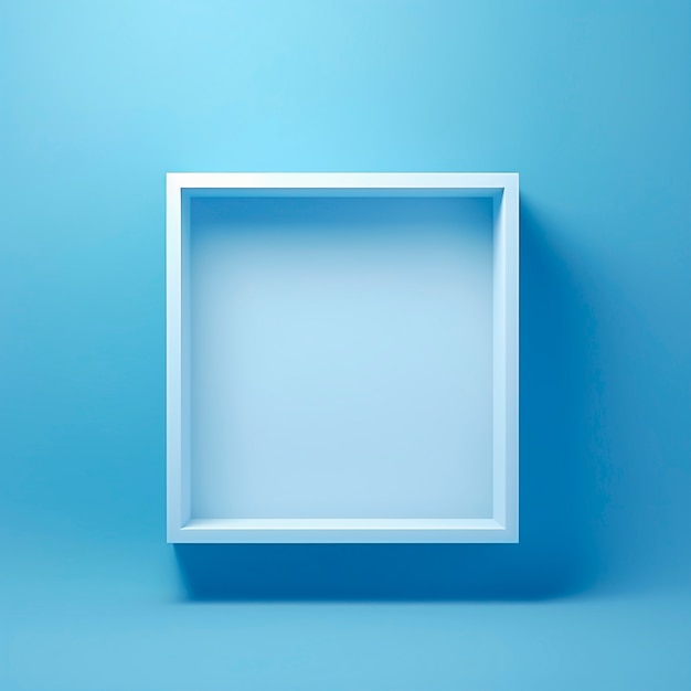 Free photo 3d rendering of blue square shape