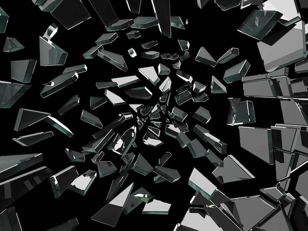 3d rendering of broken glass texture