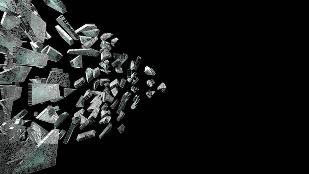 Free photo 3d rendering of broken glass texture