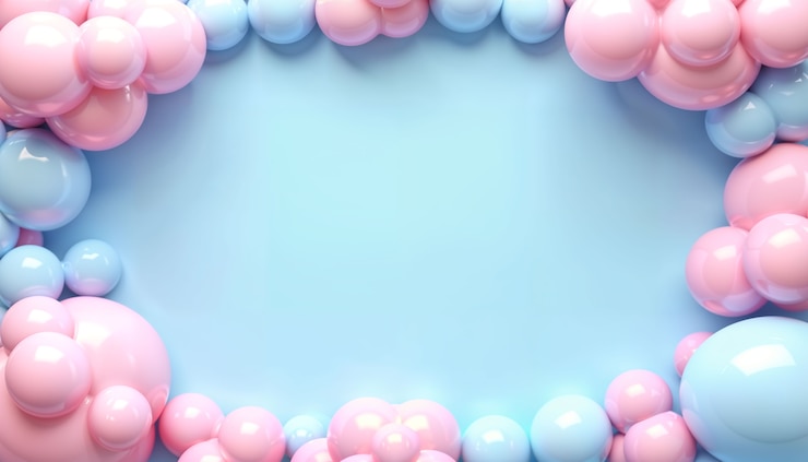 Free Photo 3d rendering of bubbles frame design