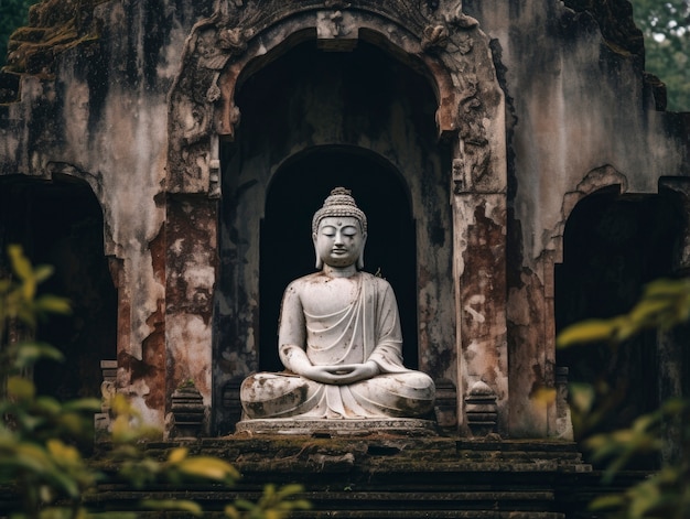 Free photo 3d rendering of buddha statue in cave