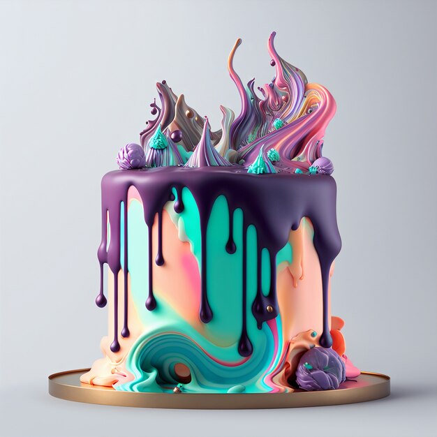 3D-рендеринг таяния торта