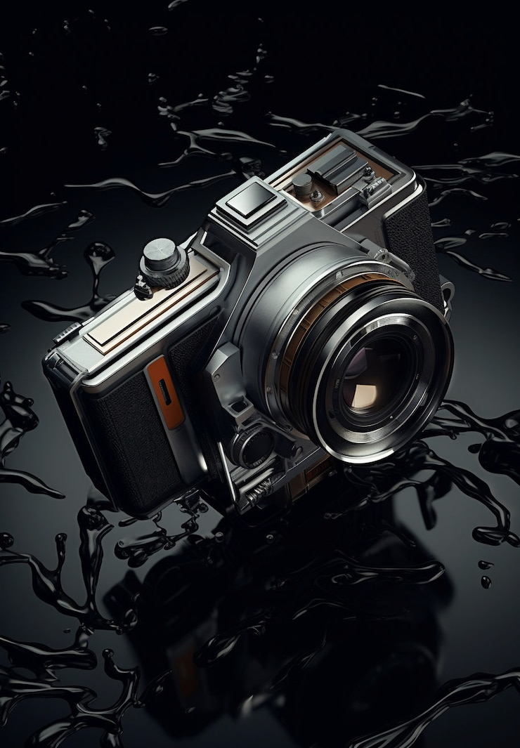 Бесплатный Фотография 3d-рендеринг камеры с фотофильмом