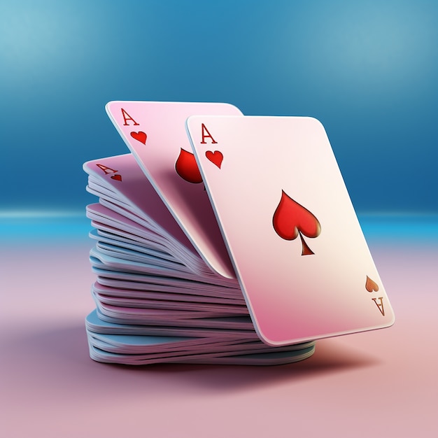 3d rendering of card game