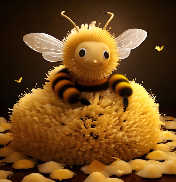 Free photo 3d rendering of cartoon bee