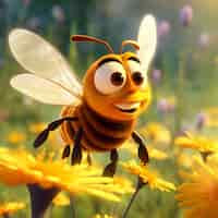 Free photo 3d rendering of cartoon bee