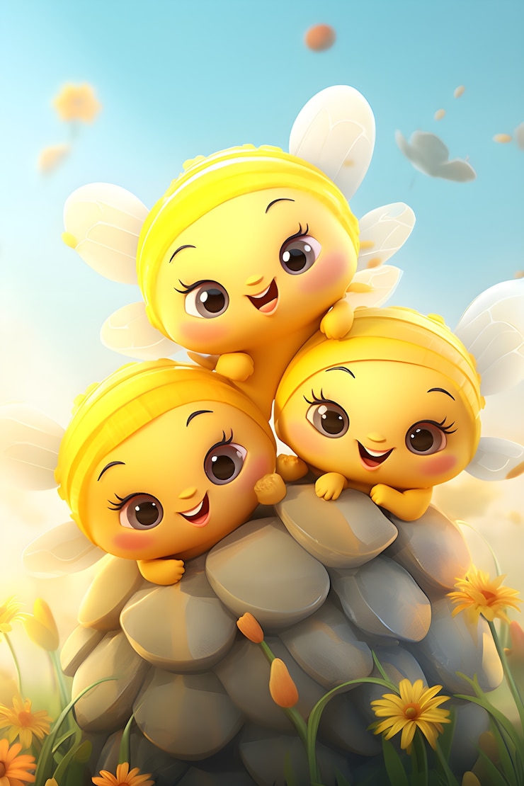 Free Photo 3d rendering of cartoon bee
