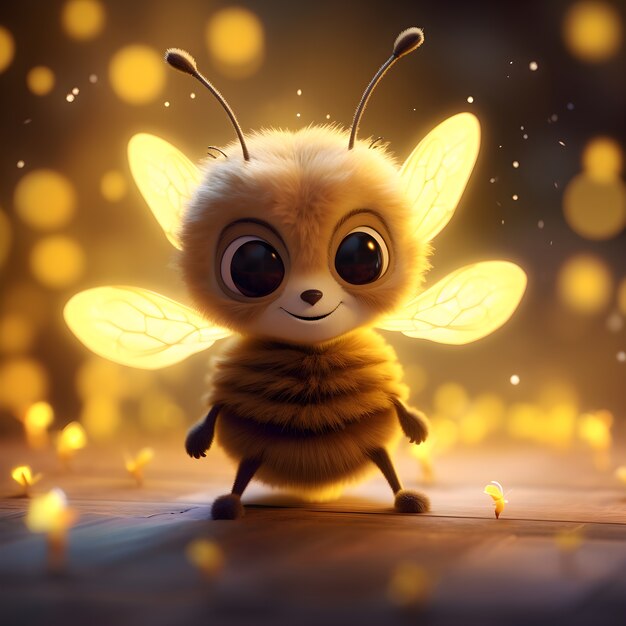 Free photo 3d rendering of cartoon bee