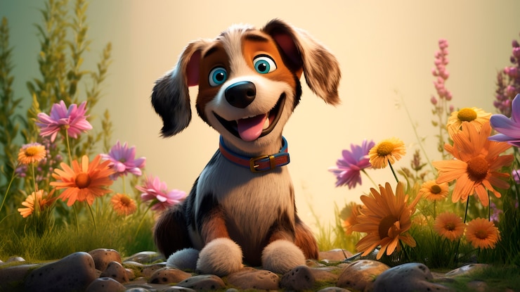 Free Photo 3d rendering of cartoon dog portrait
