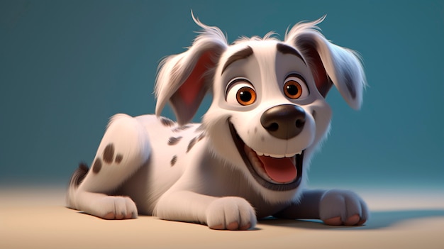 Free photo 3d rendering of cartoon dog portrait