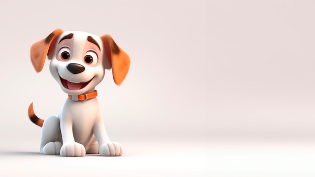 Free photo 3d rendering of cartoon dog portrait