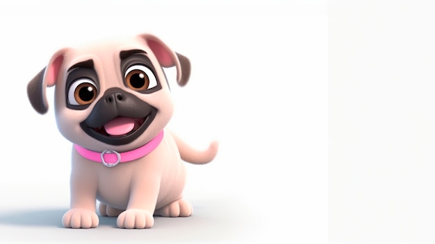 Free photo 3d rendering of cartoon dog portrait