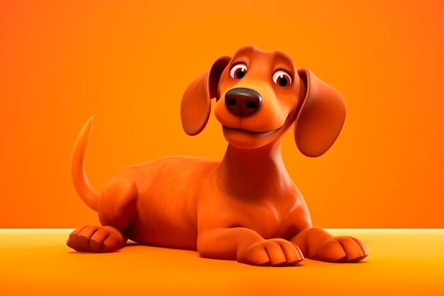 Free photo 3d rendering of cartoon dog portrait