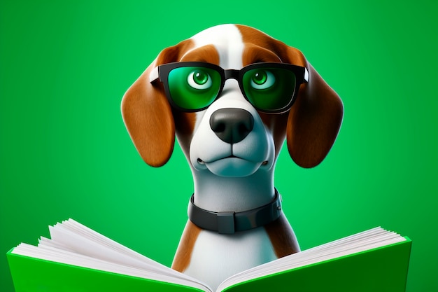 Free photo 3d rendering of cartoon dog portrait