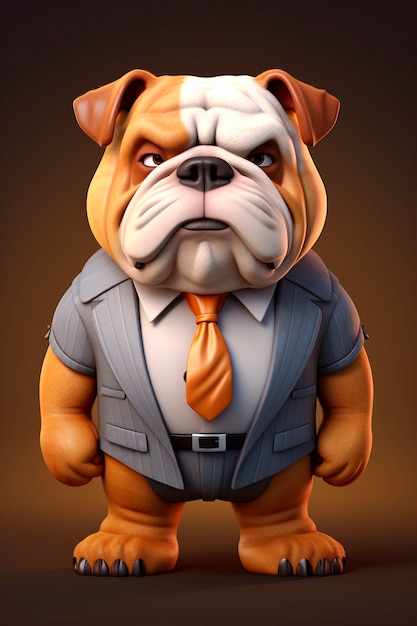 3d rendering of cartoon dog portrait