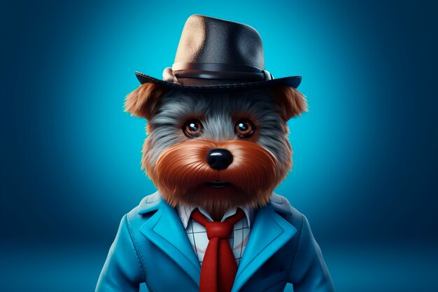 3d rendering of cartoon dog portrait