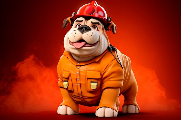 3d rendering of cartoon dog portrait