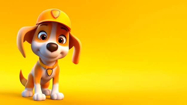 Free photo 3d rendering of cartoon dog portrait