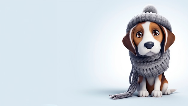 3Dレンダリング カートゥーン犬の肖像画