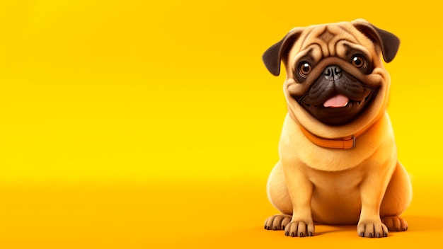 Free photo 3d rendering of cartoon dog portrait