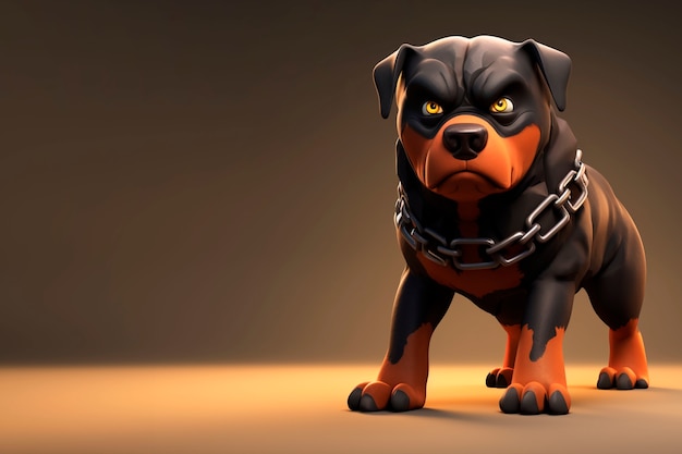 Free photo 3d rendering of cartoon dog portrait