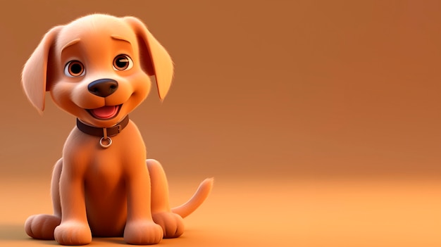 Free photo 3d rendering of cartoon dog portrait