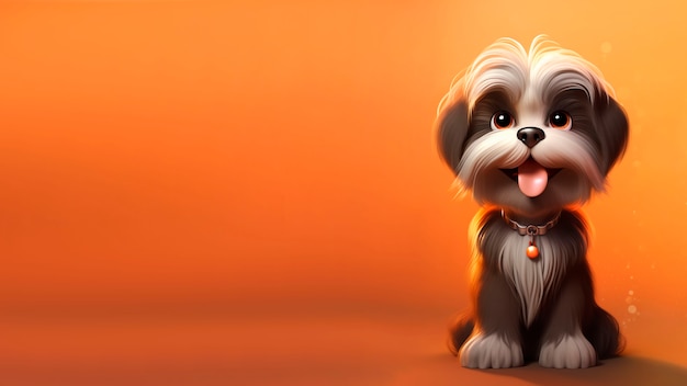 Free photo 3d rendering of cartoon dog portrait