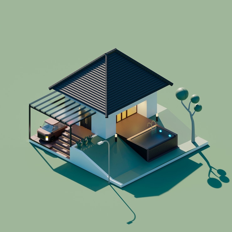Free Photo 3d rendering of cartoon house