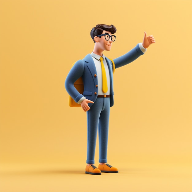 3d rendering of cartoon like businessman