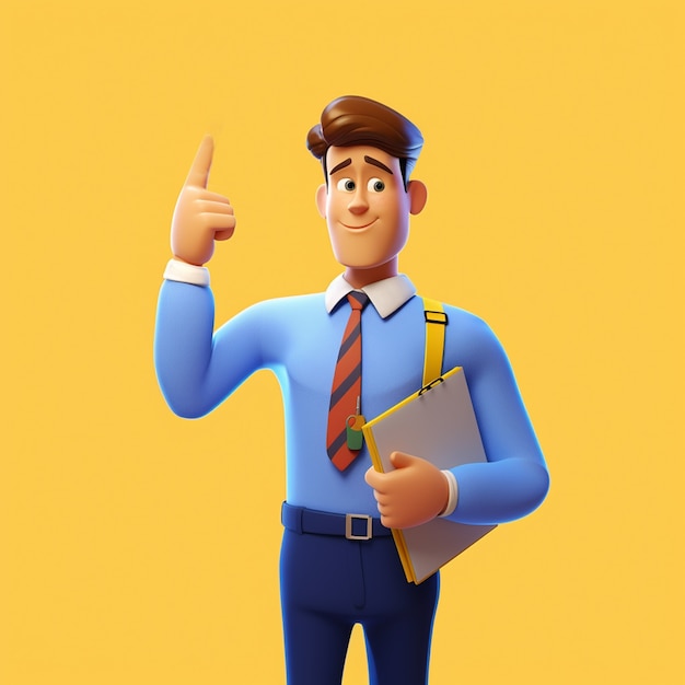 3d rendering of cartoon like businessman